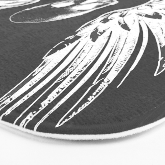 Grey & White Rock Angel Wings Skull Bath Mat Gallery Image 3
