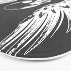 Grey & White Rock Angel Wings Skull Bath Mat Gallery Image 3
