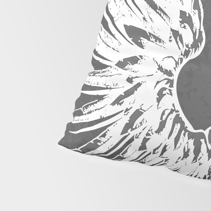Grey & White Rock Angel Wings Skull Pillow Sham Gallery Image 4