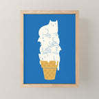 Cats Ice Cream Mini Art Print Gallery Image 1