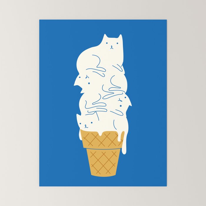 Cats Ice Cream Mini Art Print Gallery Image 6