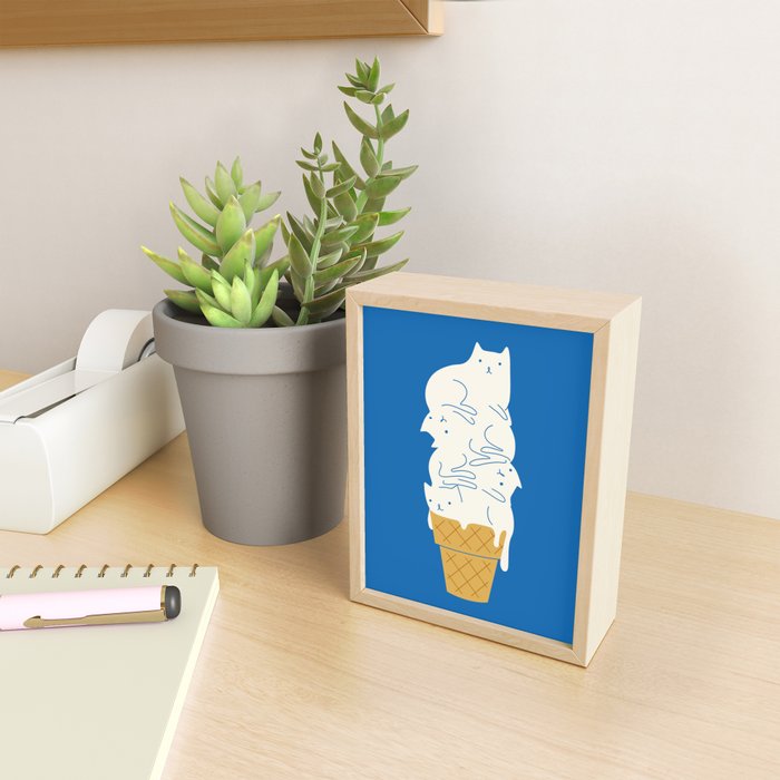Cats Ice Cream Mini Art Print Gallery Image 2