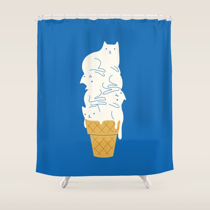 Cats Ice Cream Shower Curtain Gallery Image 1