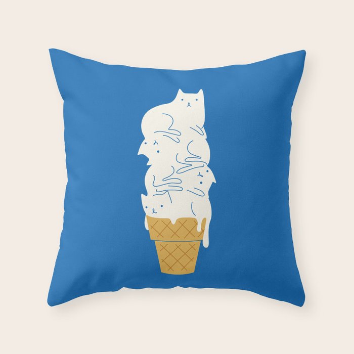 Cats Ice Cream Throw Pillow Gallery Image 6