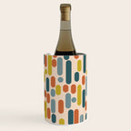 Morningside Heights Mid Century Modern Pattern in Steel Blue, Mustard, Orange, and Cream Tones Wine Chiller Gallery Image 2