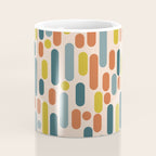 Morningside Heights Mid Century Modern Pattern in Steel Blue, Mustard, Orange, and Cream Tones Coffee Mug Gallery Image 4