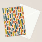 Morningside Heights Mid Century Modern Pattern in Steel Blue, Mustard, Orange, and Cream Tones Stationery Card Gallery Image 2