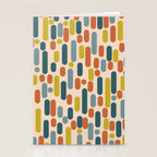 Morningside Heights Mid Century Modern Pattern in Steel Blue, Mustard, Orange, and Cream Tones Stationery Card Gallery Image 2