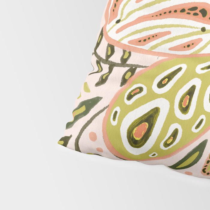 Butterfly Symmetry - Blush & Lime Pillow Sham Gallery Image 4