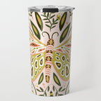 Butterfly Symmetry - Blush & Lime Travel Mug Gallery Image 1