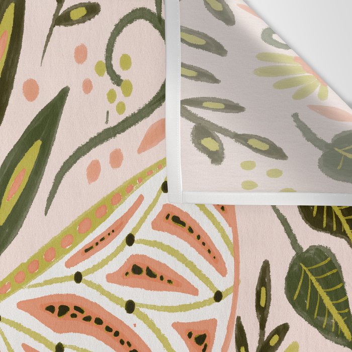 Butterfly Symmetry - Blush & Lime Wall Tapestry Gallery Image 3