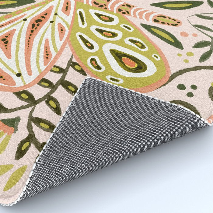 Butterfly Symmetry - Blush & Lime Rug Gallery Image 4