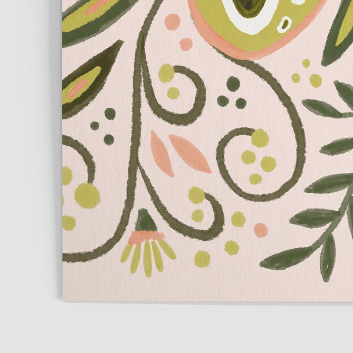 Butterfly Symmetry - Blush & Lime Poster Gallery Image 3