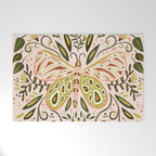 Butterfly Symmetry - Blush & Lime Welcome Mat Gallery Image 1