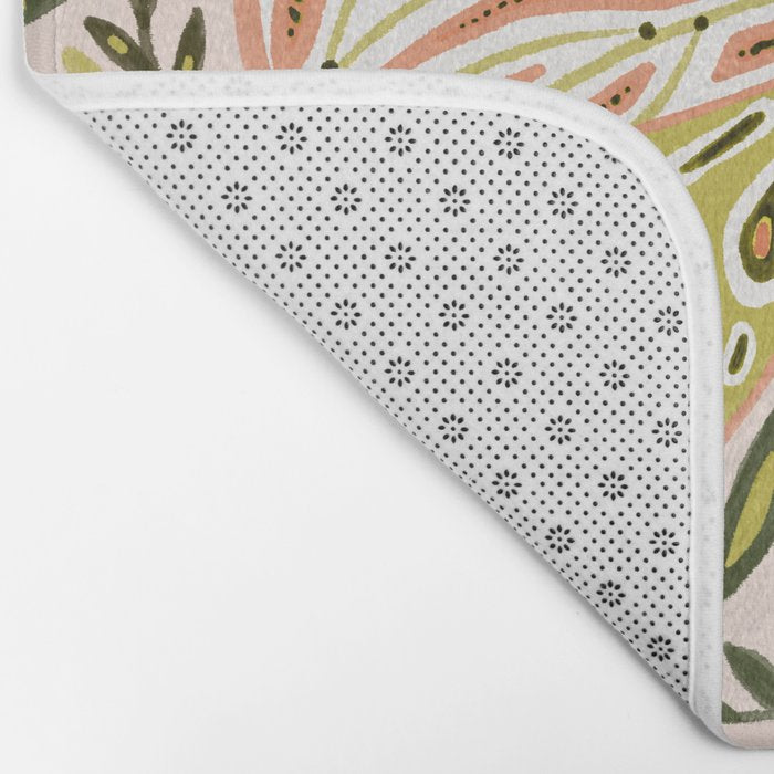Butterfly Symmetry - Blush & Lime Bath Mat Gallery Image 2