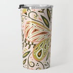 Butterfly Symmetry - Blush & Lime Travel Mug Gallery Image 3
