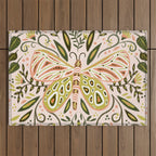 Butterfly Symmetry - Blush & Lime Outdoor Rug Gallery Image 1