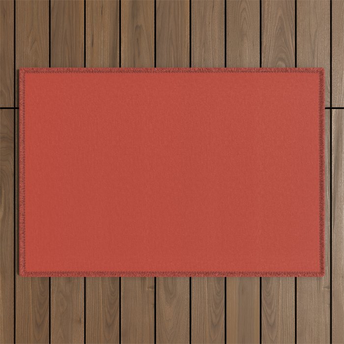 Tomato Red Solid Color Outdoor Rug Gallery Image 1