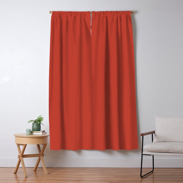 Tomato Red Solid Color Window Curtain Gallery Image 1
