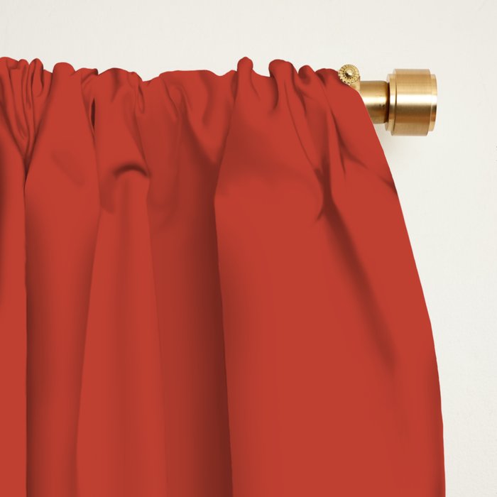 Tomato Red Solid Color Window Curtain Gallery Image 2