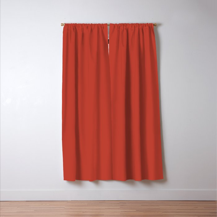 Tomato Red Solid Color Window Curtain Gallery Image 3