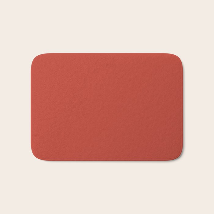 Tomato Red Solid Color Bath Mat Gallery Image 1