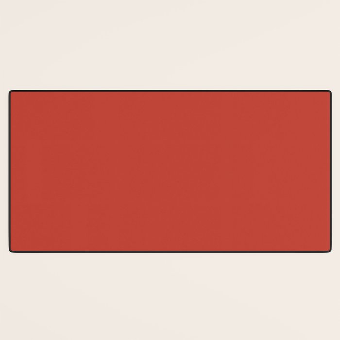 Tomato Red Solid Color Desk Mat Gallery Image 3