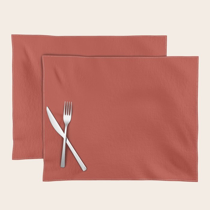 Tomato Red Solid Color Placemat Gallery Image 1