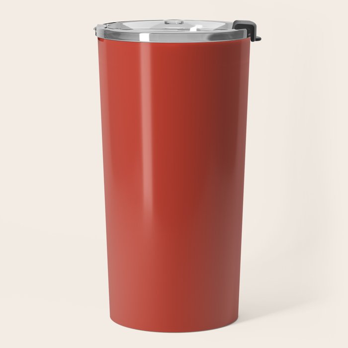 Tomato Red Solid Color Travel Mug Gallery Image 2