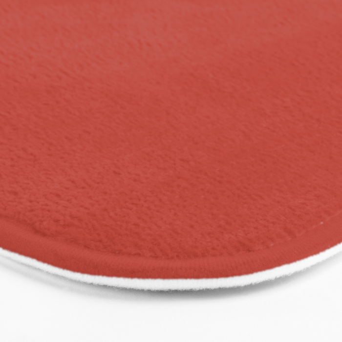 Tomato Red Solid Color Bath Mat Gallery Image 3