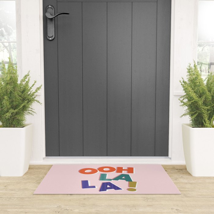 OOH LA LA! colorful french typography Welcome Mat Gallery Image 3