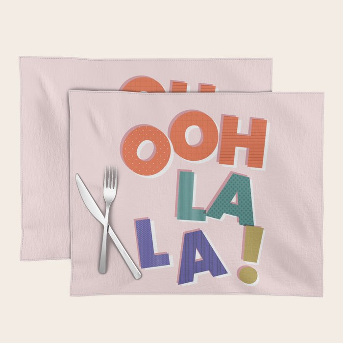 OOH LA LA! colorful french typography Placemat Gallery Image 1