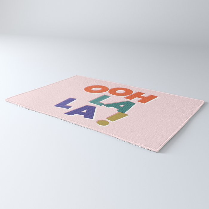 OOH LA LA! colorful french typography Rug Gallery Image 3