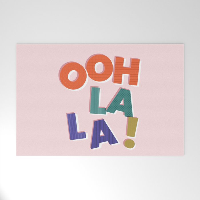 OOH LA LA! colorful french typography Welcome Mat Gallery Image 1