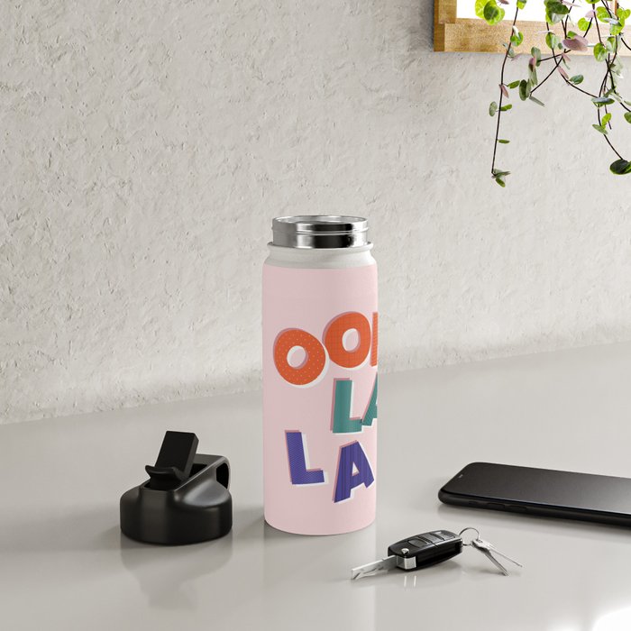 OOH LA LA! colorful french typography Water Bottle Gallery Image 4