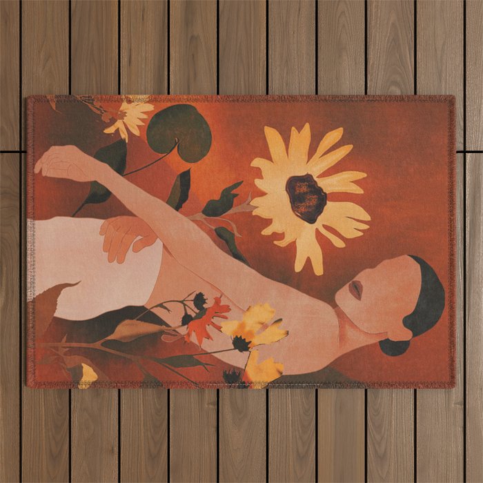 Sunflowers Outdoor Rug Gallery Image 1