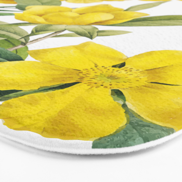 Yellow Flowers Bath Mat Gallery Image 3