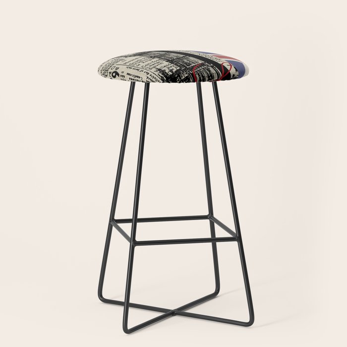 London Great Britain Big Ben Flag Collage Stool Gallery Image 1