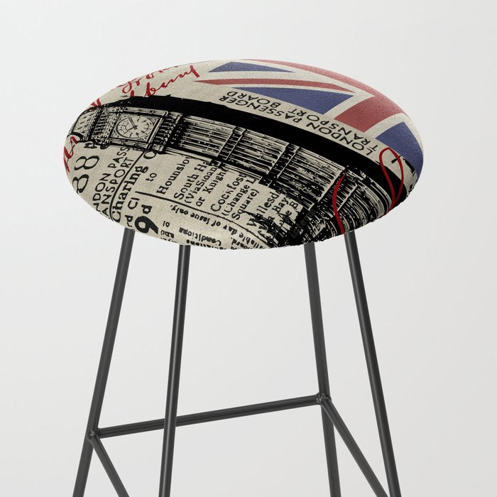 London Great Britain Big Ben Flag Collage Stool Gallery Image 2