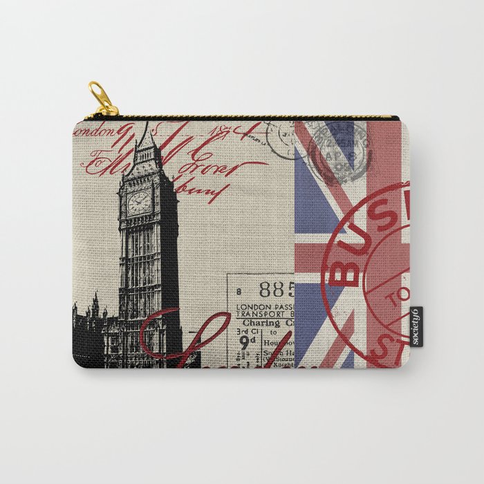 London Great Britain Big Ben Flag Collage Carry All Pouch Gallery Image 1