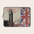 London Great Britain Big Ben Flag Collage Laptop Sleeve Gallery Image 1