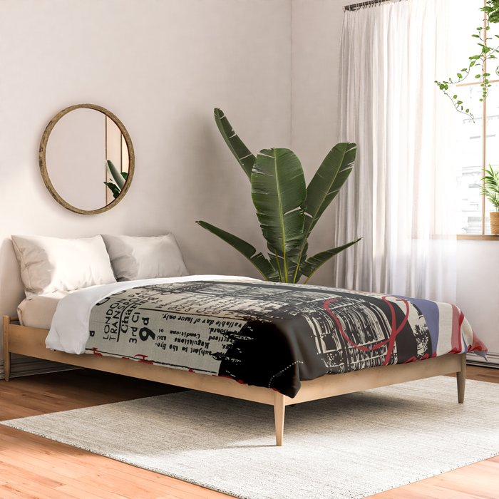 London Great Britain Big Ben Flag Collage Comforter Gallery Image 2