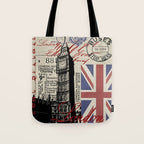 London Great Britain Big Ben Flag Collage Tote Bag Gallery Image 1