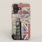 London Great Britain Big Ben Flag Collage iPhone Case Gallery Image 1