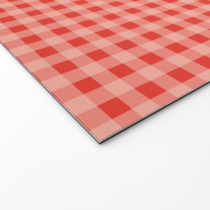 Gingham Plaid Red and Pink  Welcome Mat Gallery Image 2