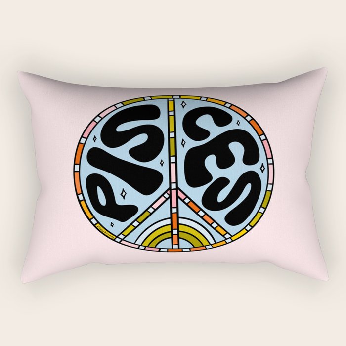 Pisces Peace Sign Rectangular Pillow Gallery Image 2