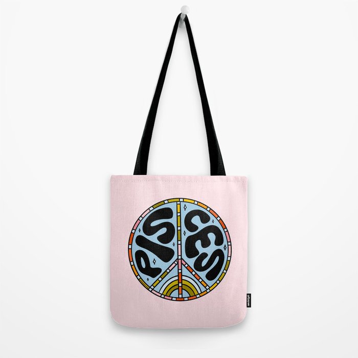 Pisces Peace Sign Tote Bag Gallery Image 2