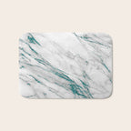 Gray Marble Aqua Teal Metallic Glitter Foil Style Bath Mat Gallery Image 1