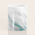 Gray Marble Aqua Teal Metallic Glitter Foil Style Coffee Mug Gallery Image 4