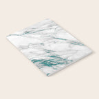 Gray Marble Aqua Teal Metallic Glitter Foil Style Notebook Gallery Image 2